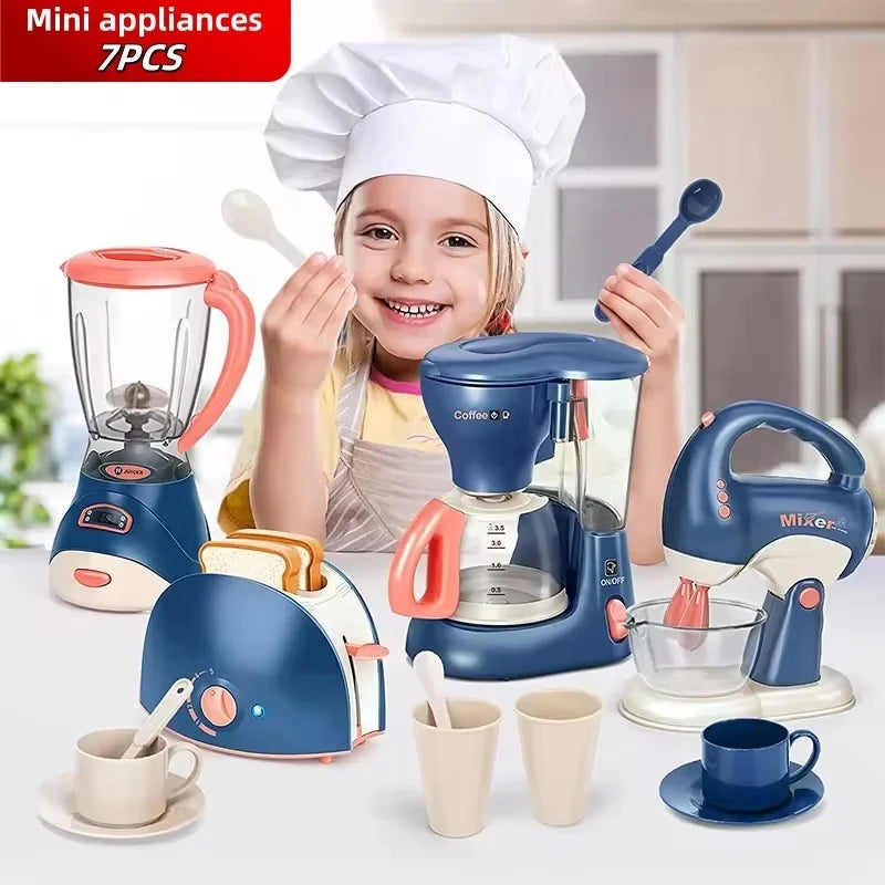 6 Piece Set Of Children's Home Appliances Kitchen Toys Boys And Girls Simulation Electric Washing Machine Small Homes Appliances