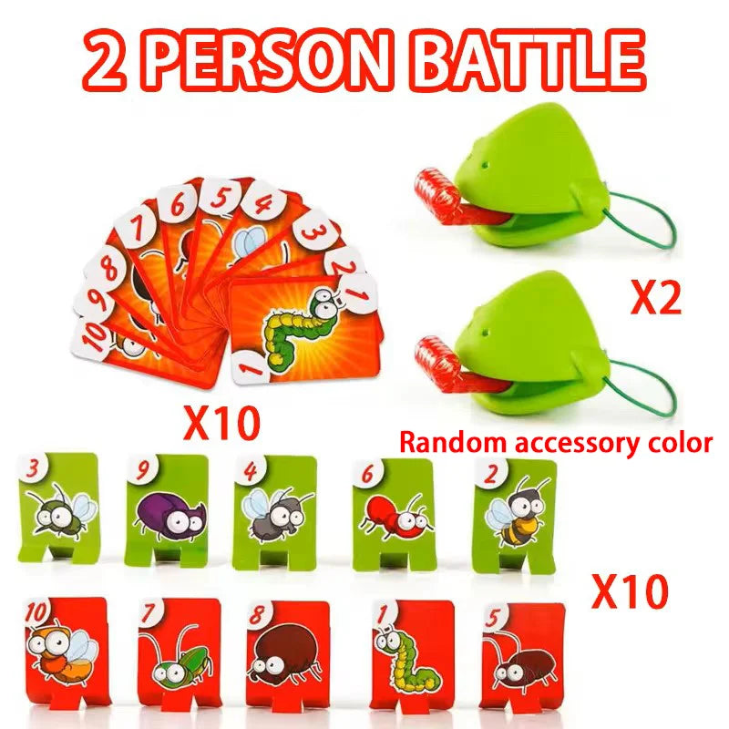 Frog Lizard Mask Wagging Tongue Lick Cards Board Games for Children Family Party Toys Antistress Funny Desktop Puzzle Game Toys