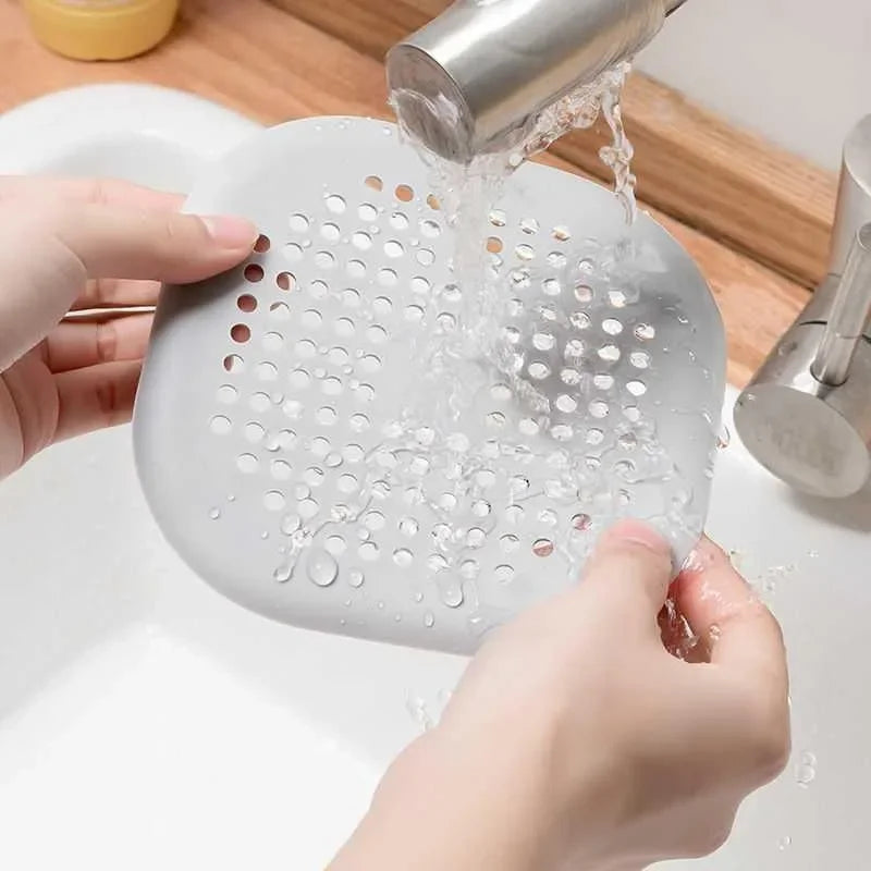 Shower Drain Hair Catcher Sink Strainer Drain Cover Shower Hair Catcher Silicone  Hair Filter Kitchen Bathroom Home Accessories