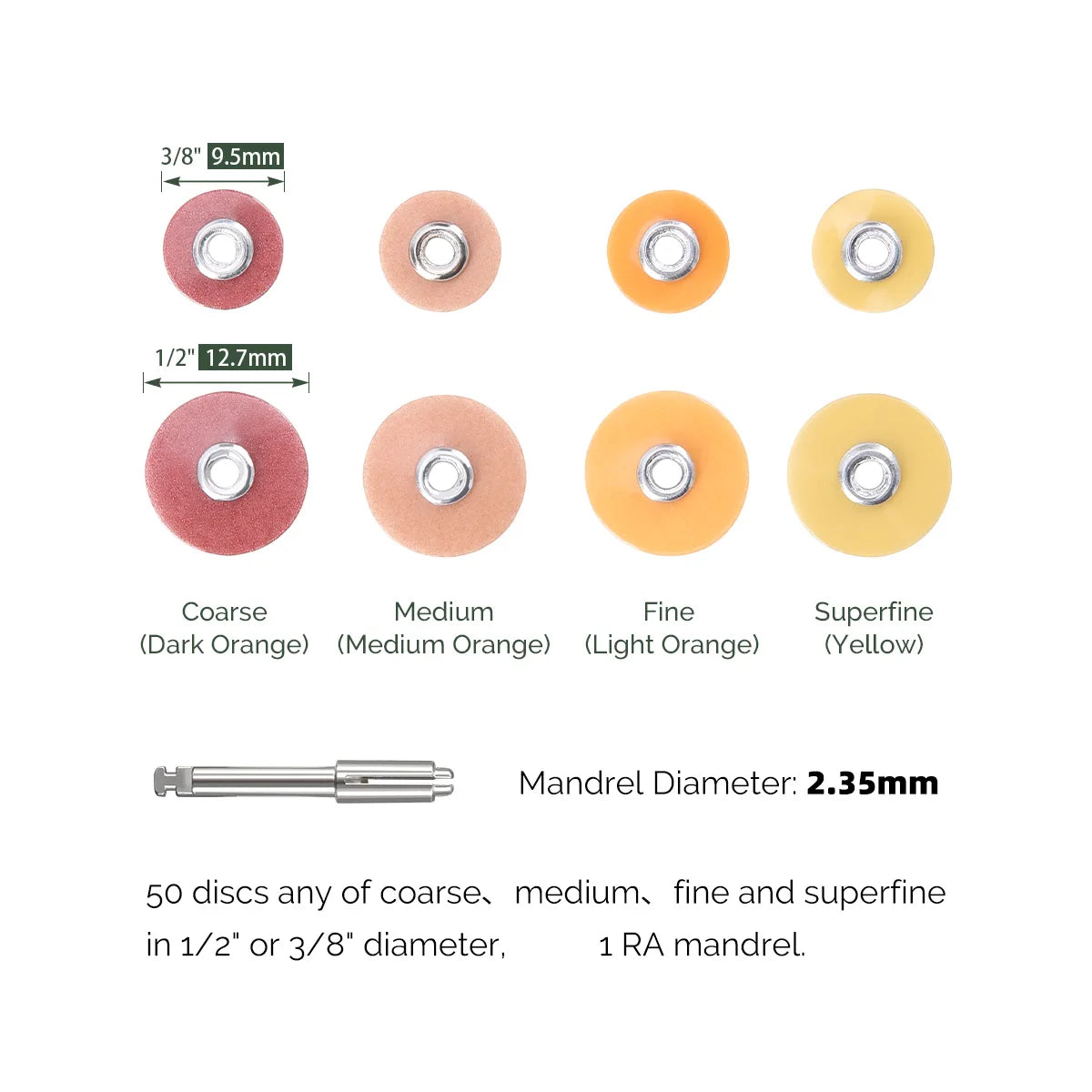 JOY DENTAL 50Pcs Dental Polishing Discs for Composites, Ceramics & Glass Ionomer Restorations