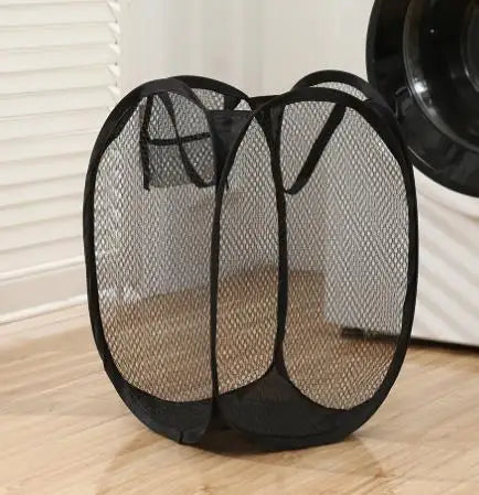 Mesh Foldable Dirty Clothes Basket, Monochrome Minimalist Dirty Clothes Basket, Household Bathroom Laundry Basket