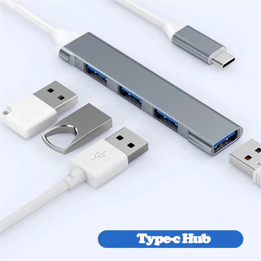 USB Type C HUB MINI USB3.1 Multi 4 Port 4 in 1 Aluminum Alloy Splitter Adapter OTG For Samsung Macbook Pro Air PC Notebook