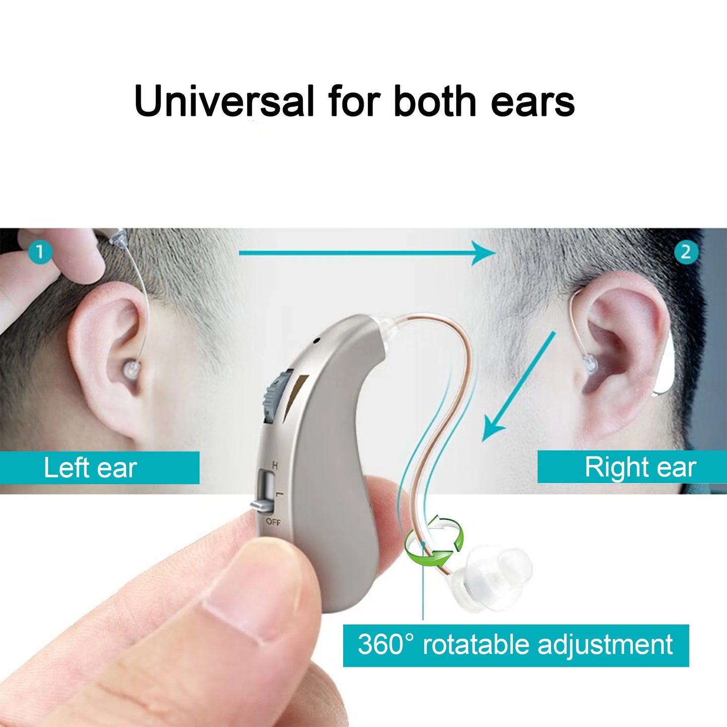 Rechargeable Hearing Aid Mini Adjustable Tone 2024 Best Sound Amplifier Portable Deaf Elderly RIC Hearing Aids