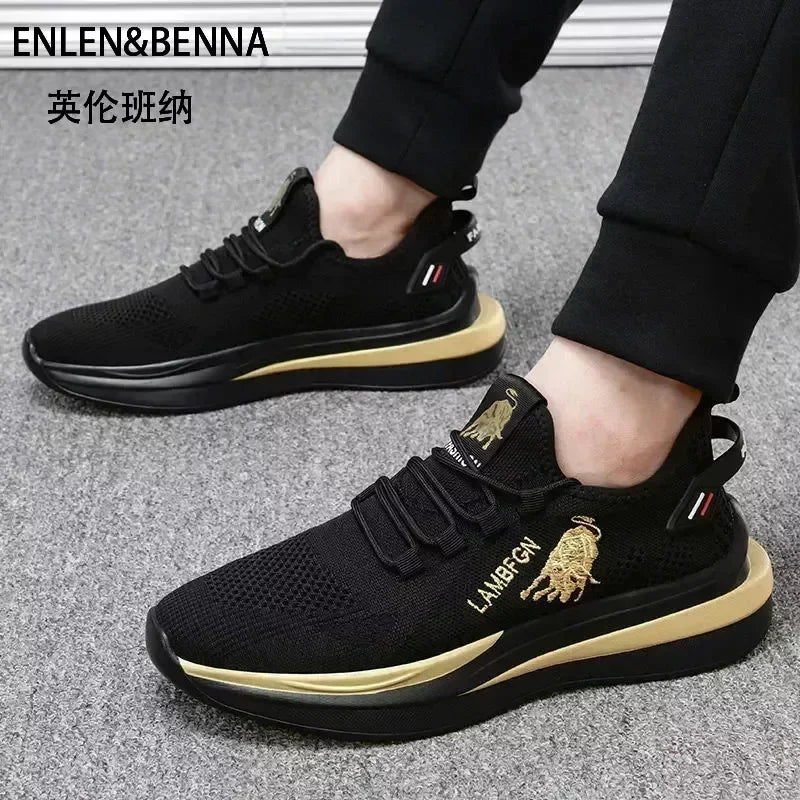 Men's Sports and Casual Shoes Summer Fashion New Shoes Round Toe Black Spring Men's Shoes Spring/Autumn