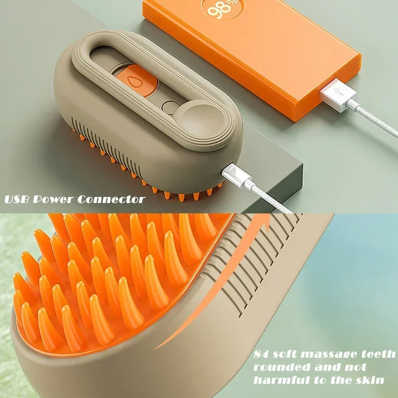 Steam Brush Cat Brush Cats Foldable Comb Pet Hair Brush Remover Pets Cleaning Steamy Spray Massage Comb 3in1 Grooming Supplies