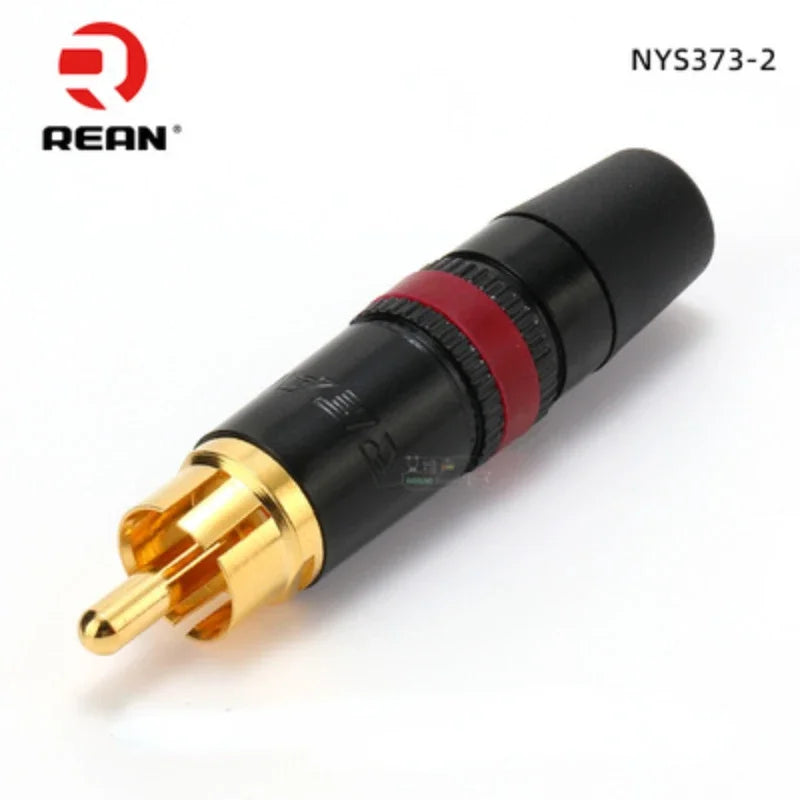 1pcs REAN RCA audio AV video plug gold-plated large tail diameter NYS366-BG fever HIFI DVD