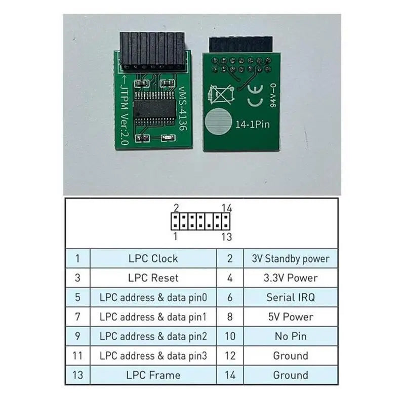 Newest TPM 2.0 Encryption Security Module Remote Card Supports Version 2.0 12 14 18 20-1pin Pin Support Multi-brand Motherboard