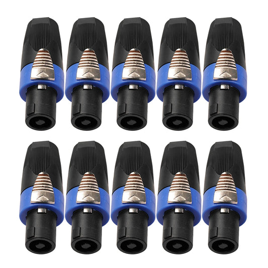 10PCS 4-Pole 4Pin NL4FC Speaker Connector Ohm Plug Speaker Audio Cable Adapter Twist Lock 4 Pin Speakon Female Jack Accessories