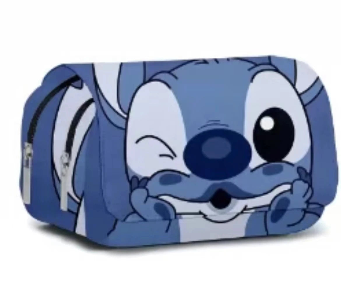 Stitch Fully Printed Flap Pen Bag Stationery Box Pencil Case Primary and Secondary School Girls Anime Kawaii