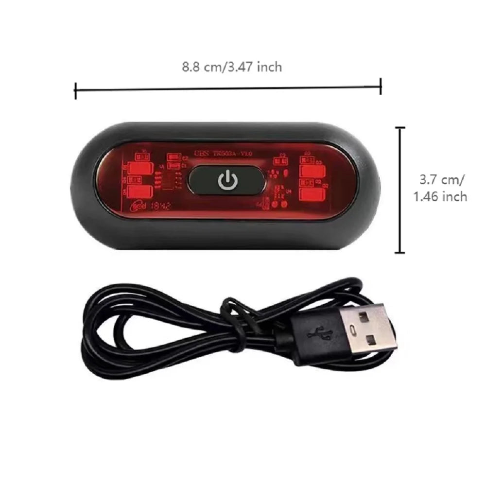 Rechargeable 4 Lamp Helmet Taillight Motorcycle Bicycle Helmet Taillamp Safety Signal Warning Lamp Waterproof Rear LED Light