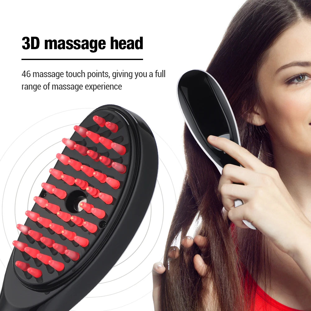 Electric Spray Massage Comb Hair Growth Vibration Head Massager Red and Blue Light Growth Comb Scalp Applicator Atomizing Comb