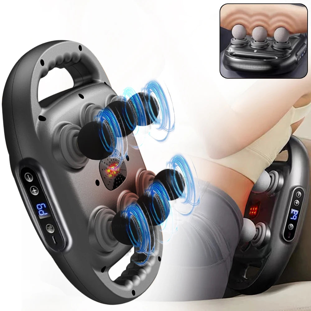 Fascia Gun 6 Heads Massage Gun Muscle Relaxation Electric Massager Body Massage Deep Tissue Muscle Relief Back Leg Neck